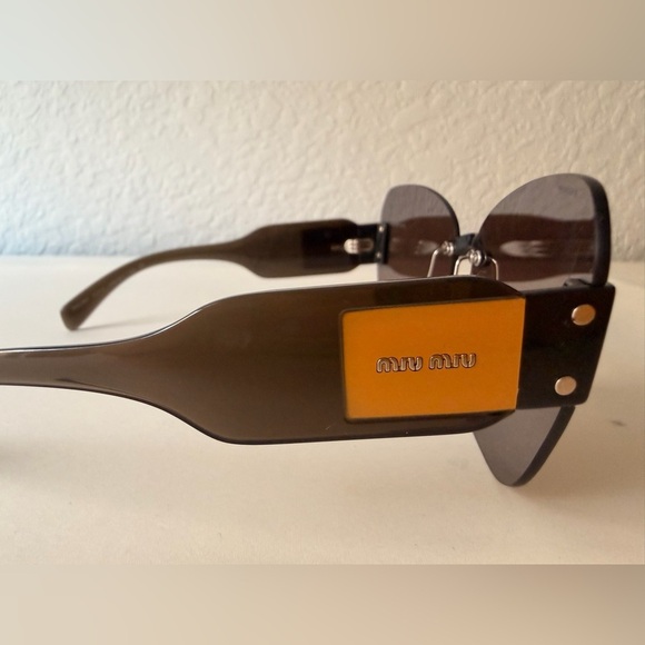 Miu Miu Vintage Oversize Sunglasses Dark Grey Y2K Designer w Case & Cloth main image 9